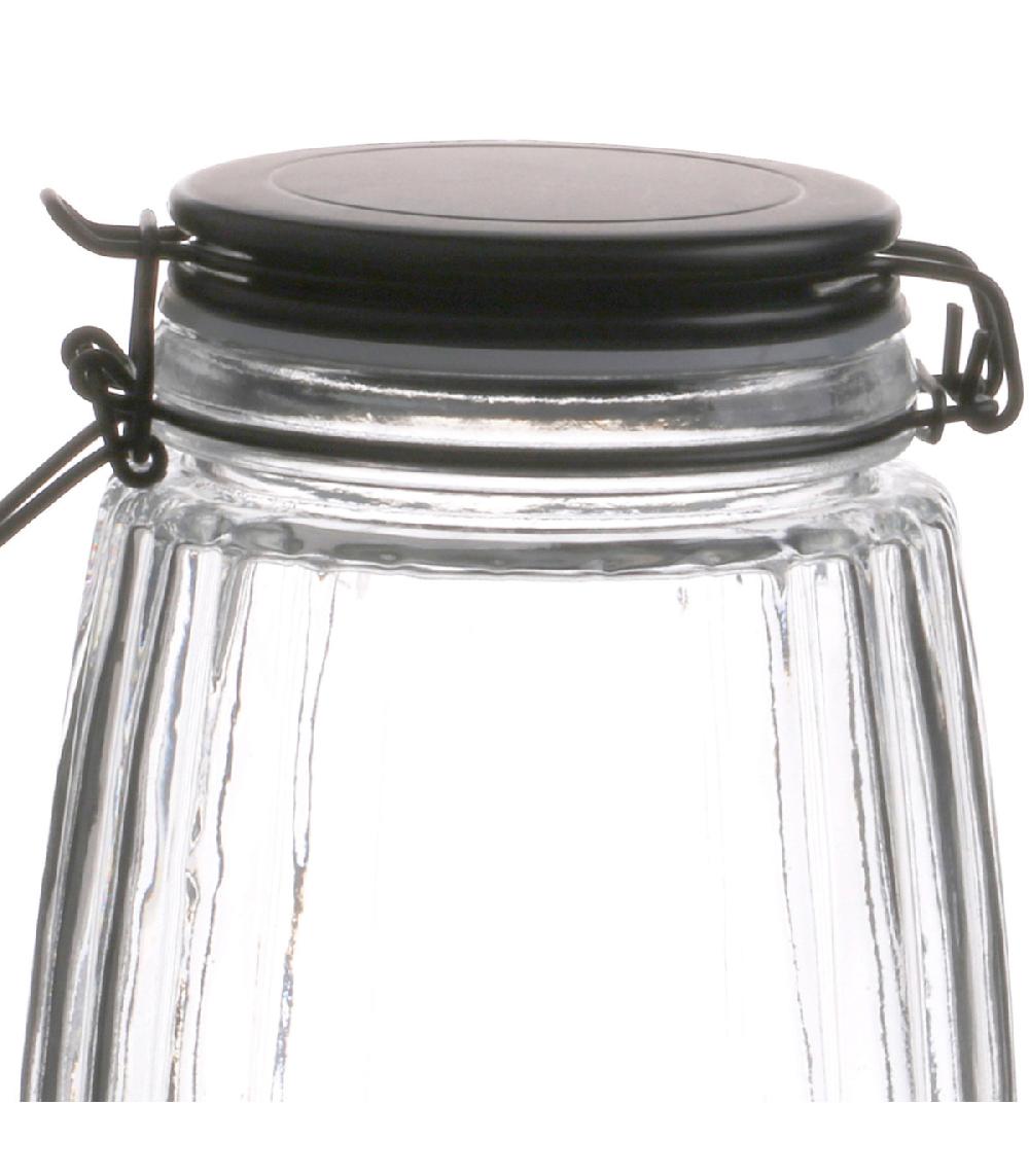 Wadiga Bocal Cuisine Hermétique En Verre Couvercle Clip Noir 1.5L