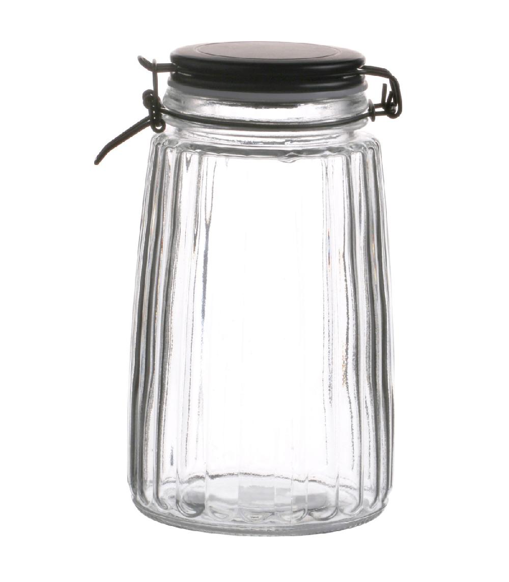 wadiga Bocal cuisine hermétique en verre couvercle clip noir 1.8L