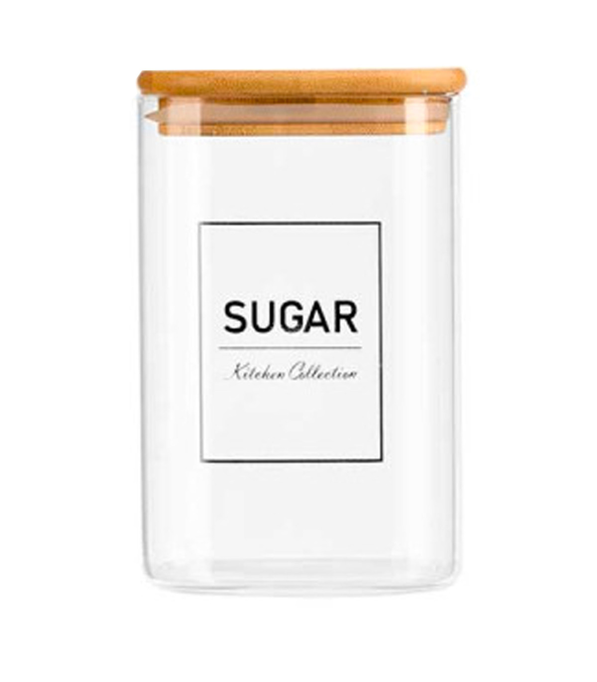 wadiga Bocal en verre carré avec bouchon hermétique bambou sugar 1.2L wadiga Bocal en verre carré avec bouchon hermétique bambou sugar 1.2L