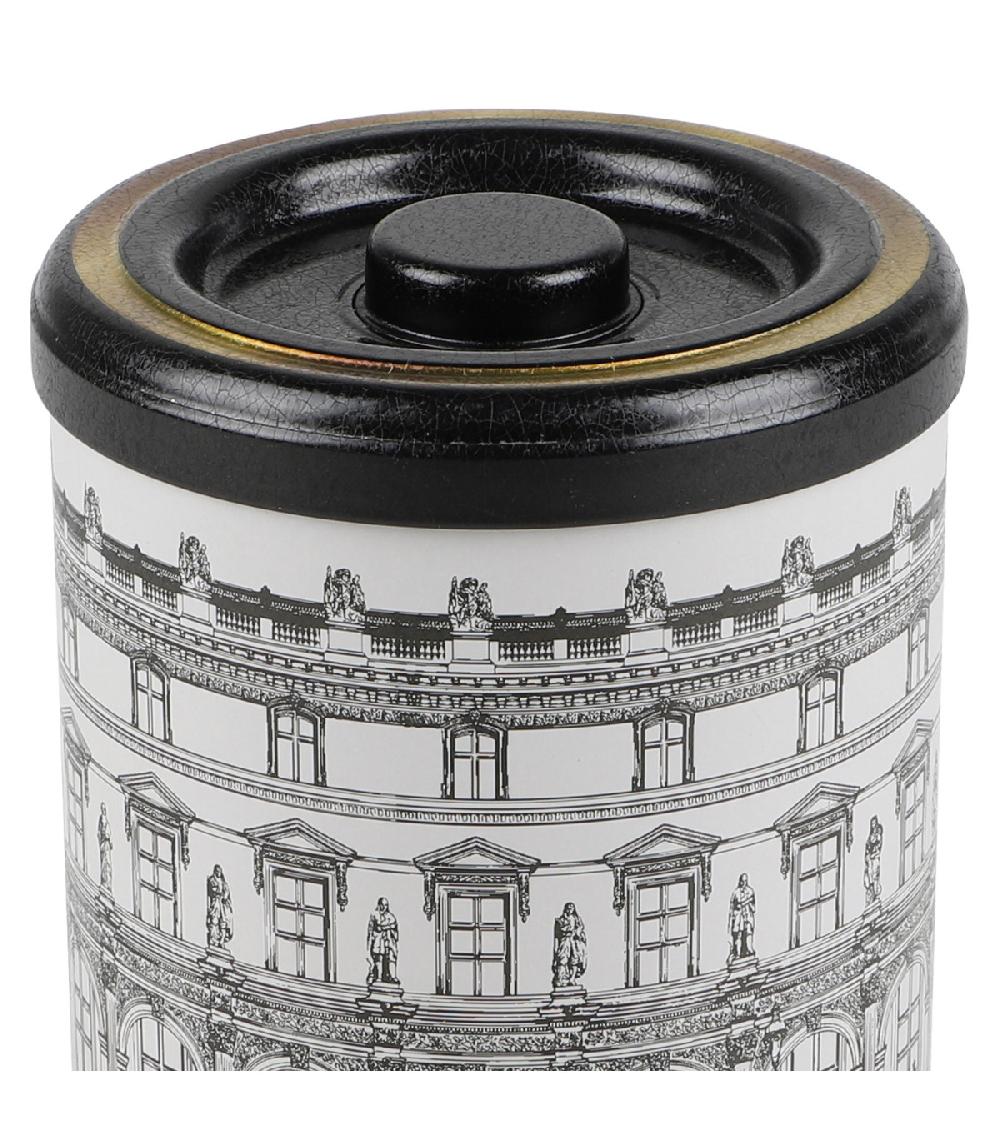 Wadiga Boîte à Ail En Métal Noir Blanc Et Doré 14x14x18cm