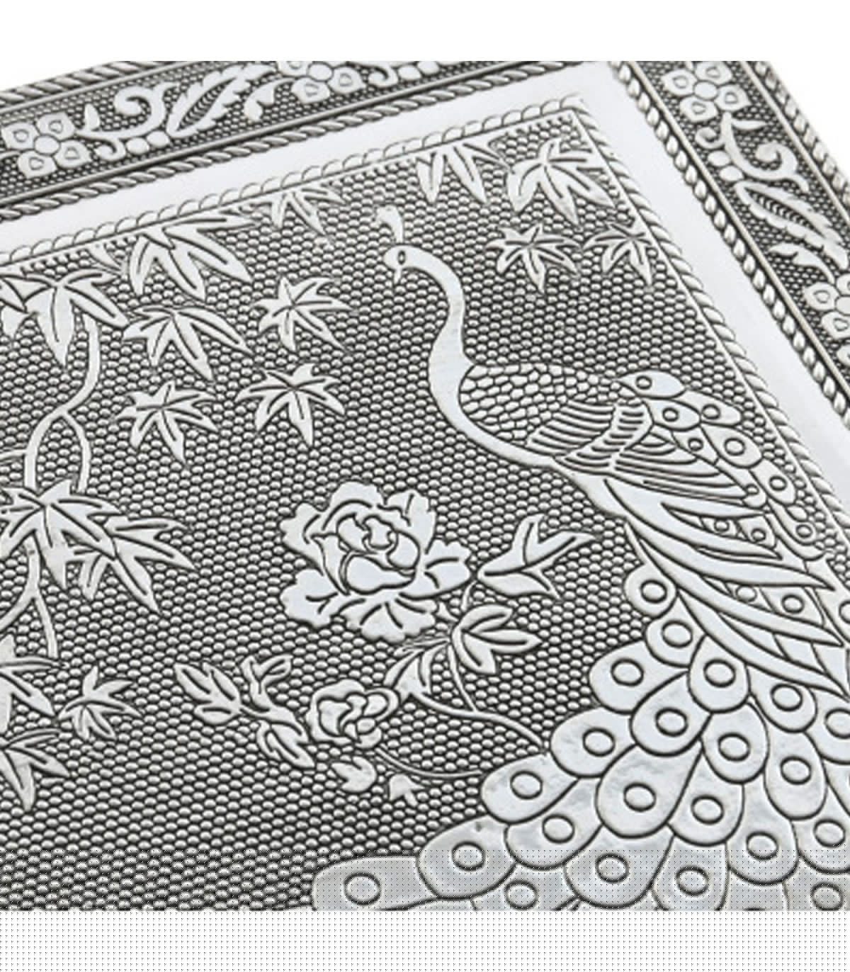 Wadiga Boîte à Bijoux Articulé En Métal Argenté 22.5x18.7x7.5cm