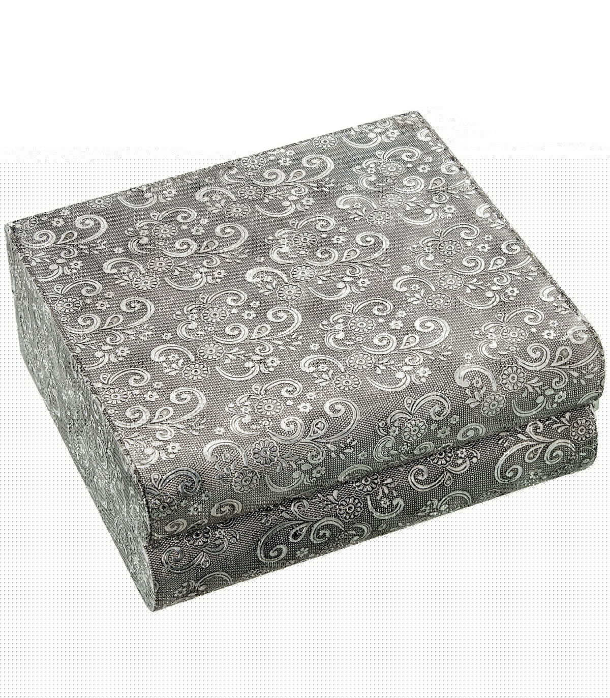 wadiga Boîte à bijoux articulée en métal argenté 23x19x9cm wadiga Boîte à bijoux articulée en métal argenté 23x19x9cm