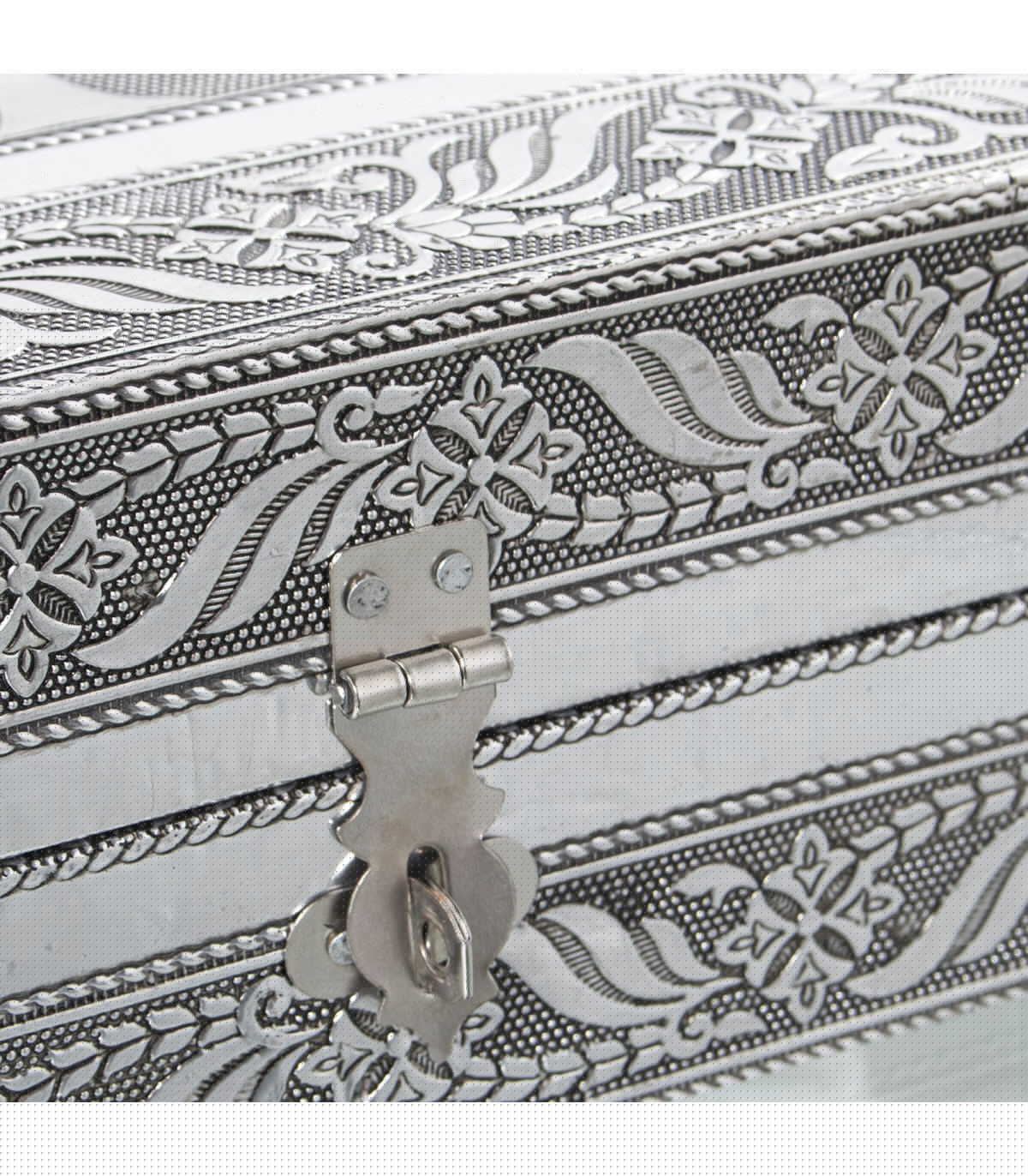 Wadiga Boîte à Bijoux Articulée En Métal Argenté 38x20x8cm