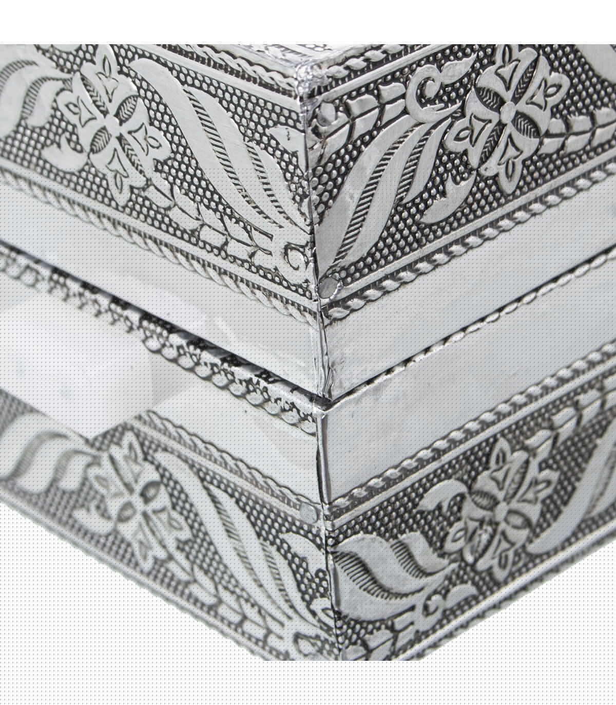 Wadiga Boîte à Bijoux Articulée En Métal Argenté 38x20x8cm