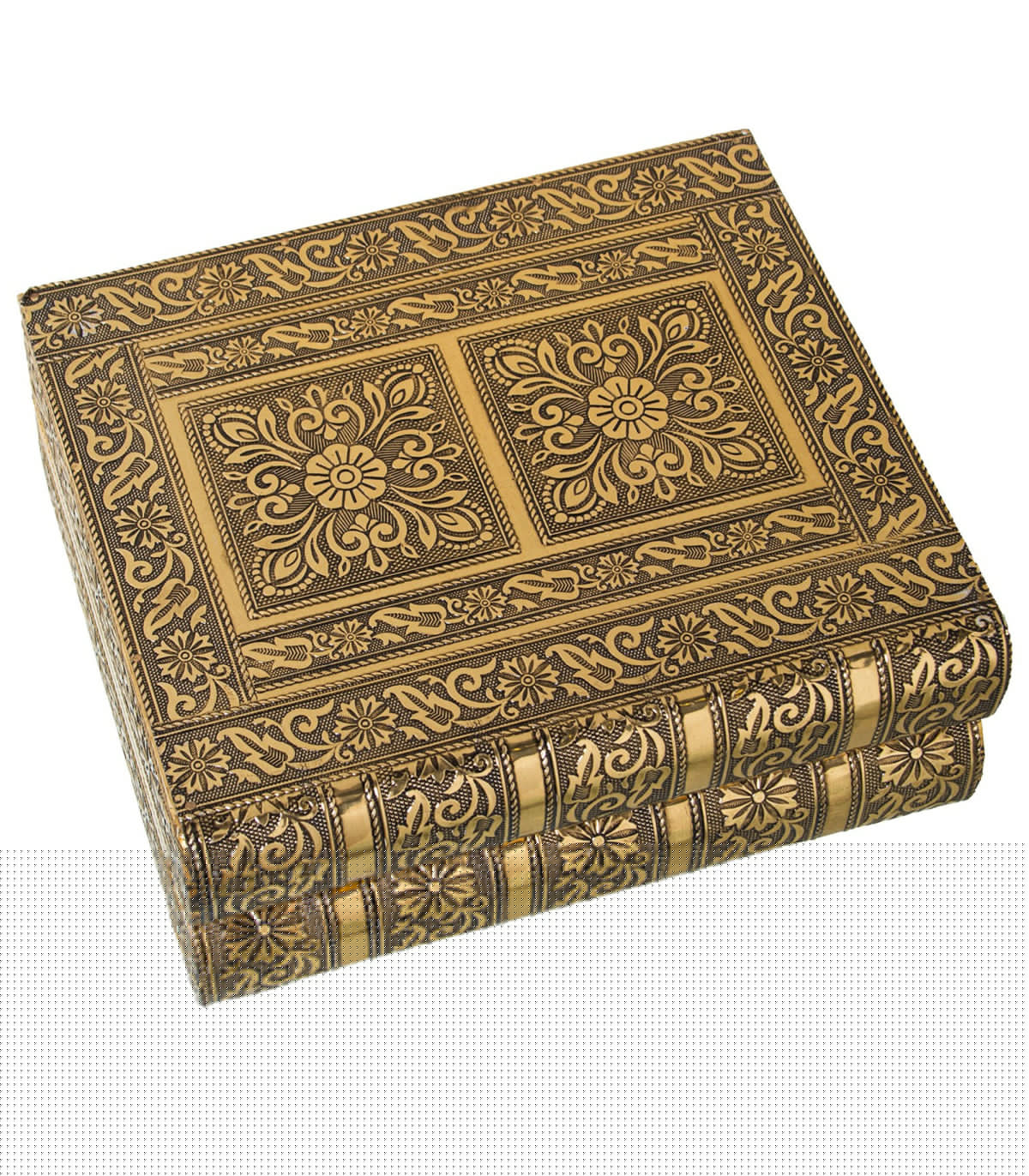 wadiga Boîte à bijoux articulée en métal doré 23x19x9cm wadiga Boîte à bijoux articulée en métal doré 23x19x9cm