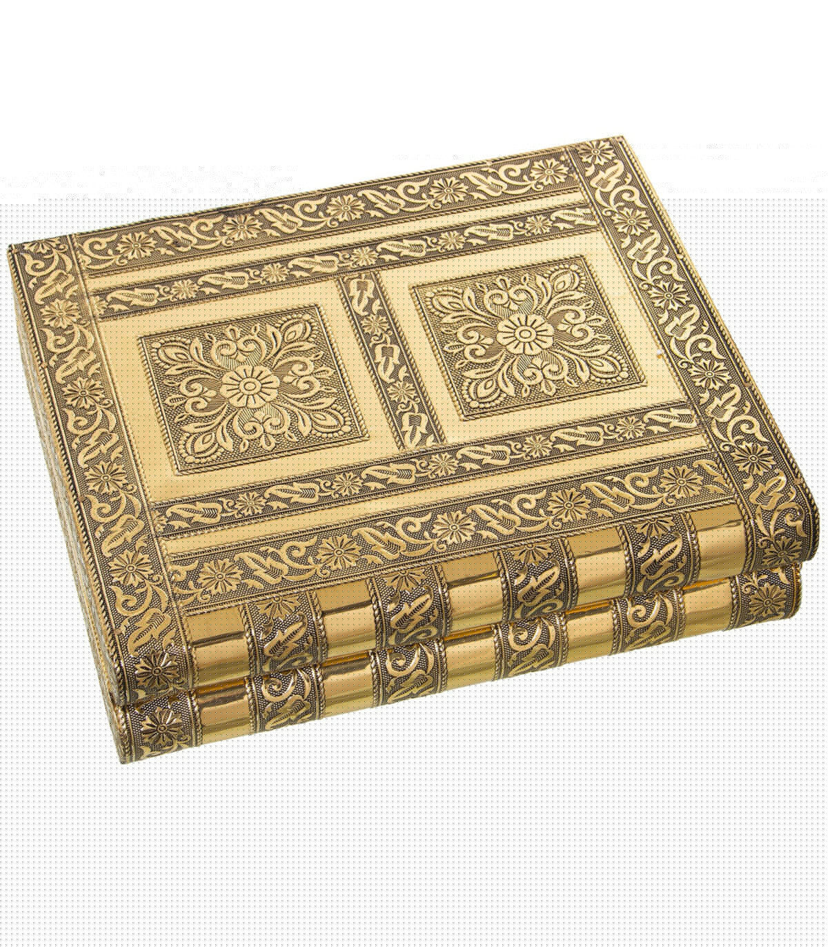 wadiga Boîte à bijoux articulée en métal doré 27x21x7cm wadiga Boîte à bijoux articulée en métal doré 27x21x7cm