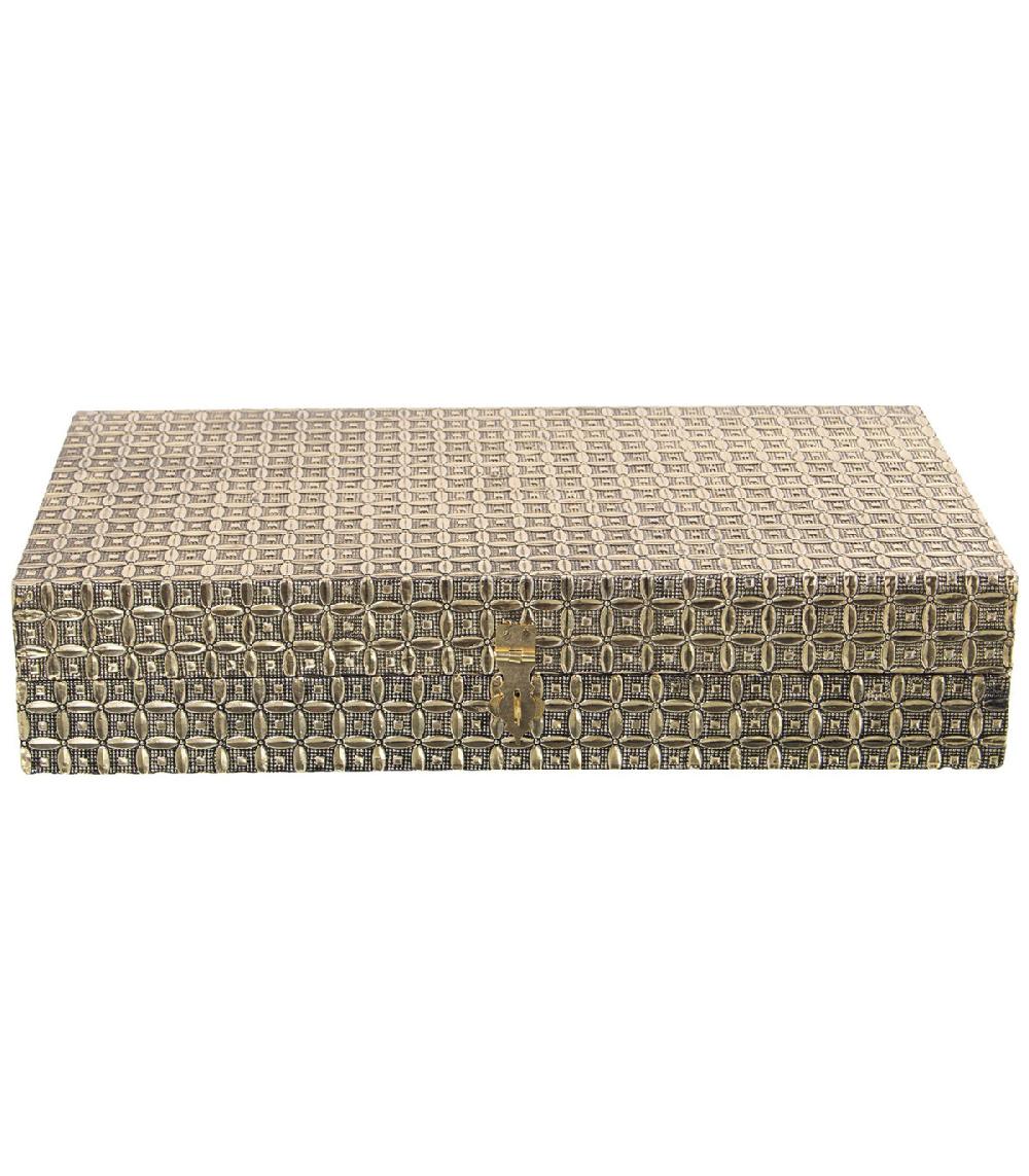 Wadiga Boîte à Bijoux Articulée En Métal Doré 38x20x8cm