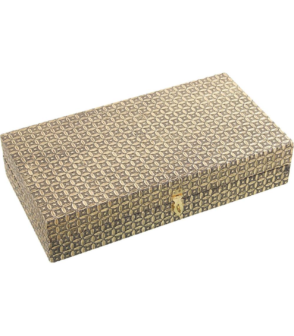wadiga Boîte à bijoux articulée en métal doré 38x20x8cm wadiga Boîte à bijoux articulée en métal doré 38x20x8cm