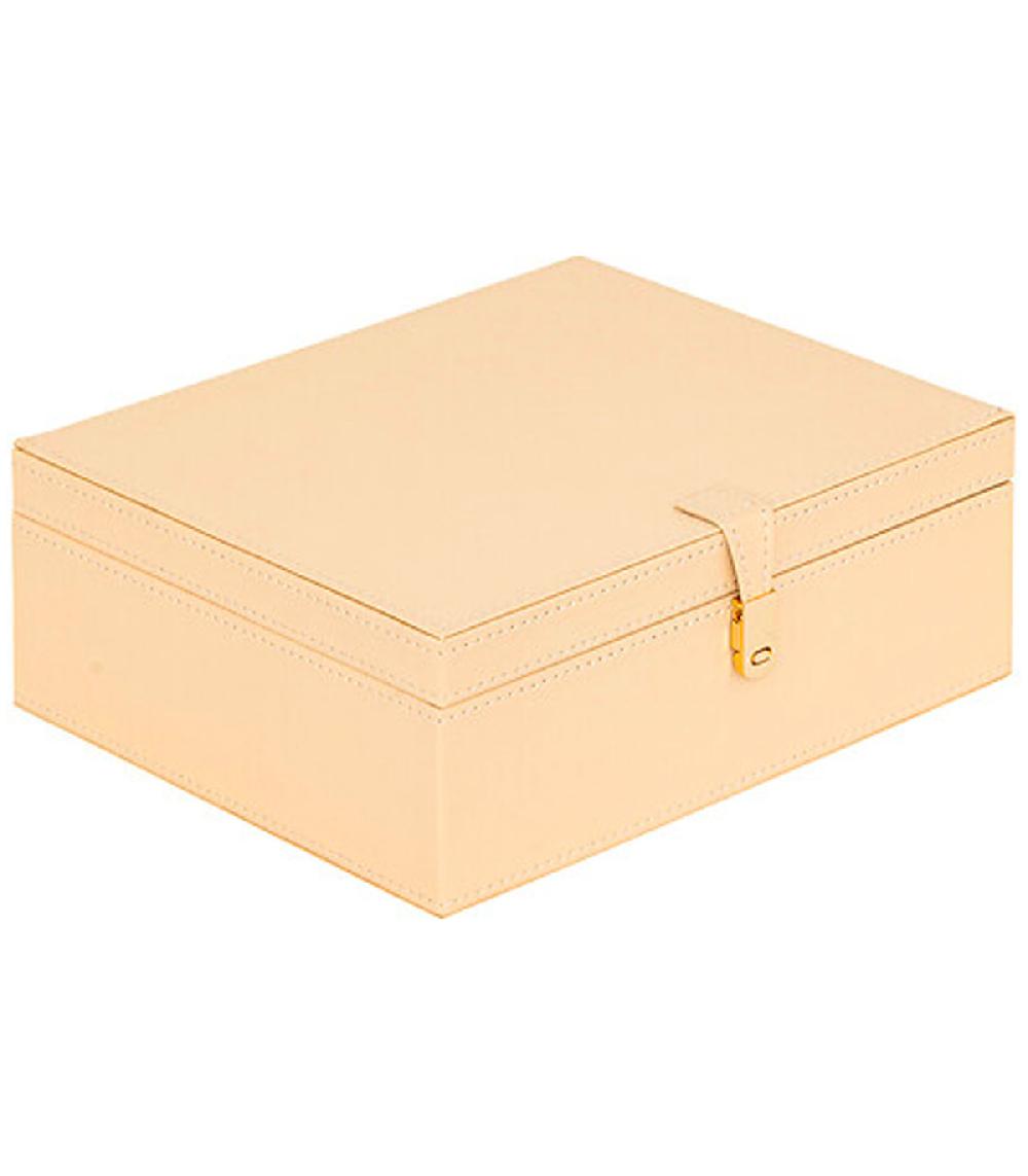 Wadiga Boîte à Bijoux Beige Avec Miroir 23.5x9x20.5cm