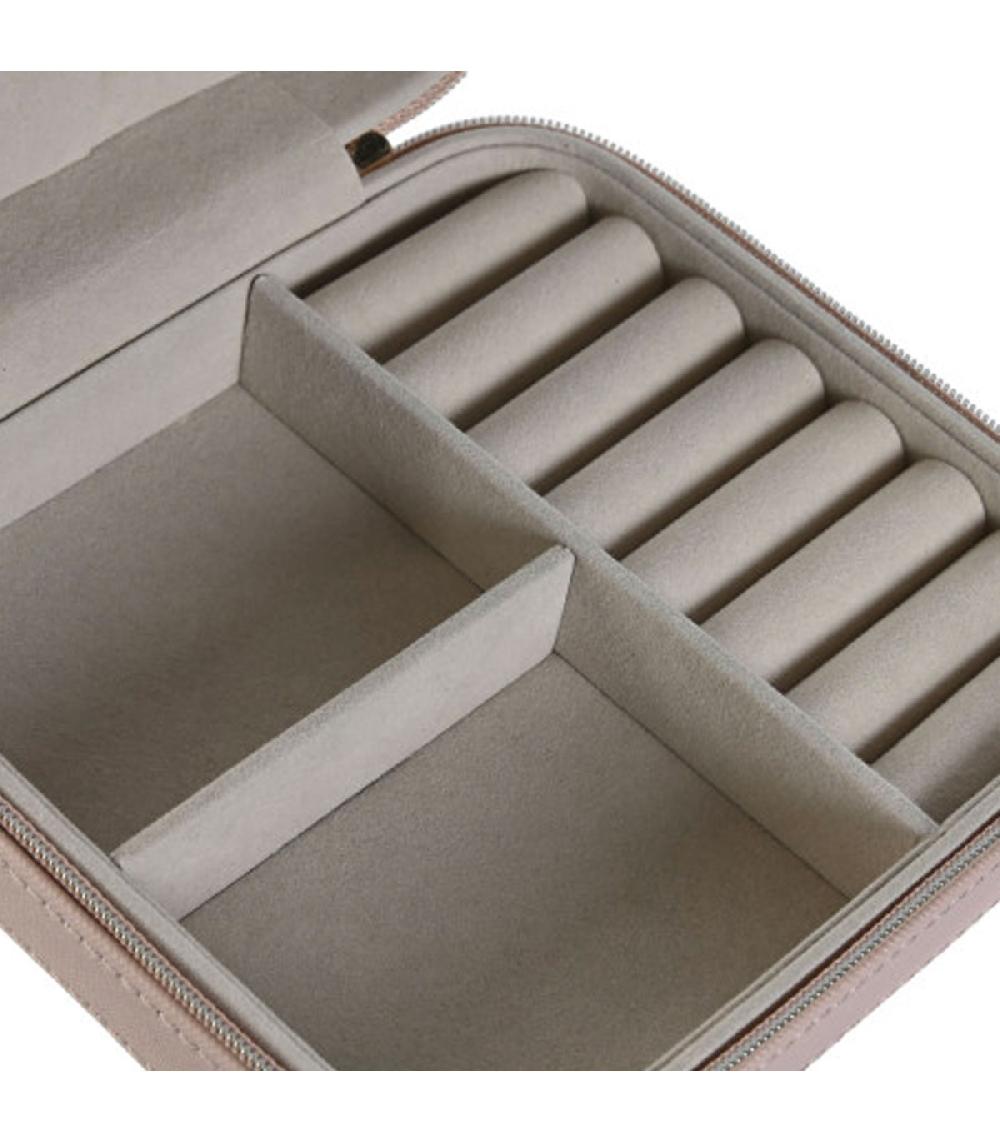 Wadiga Boîte à Bijoux De Voyage Rose Pâle 13x14x5cm