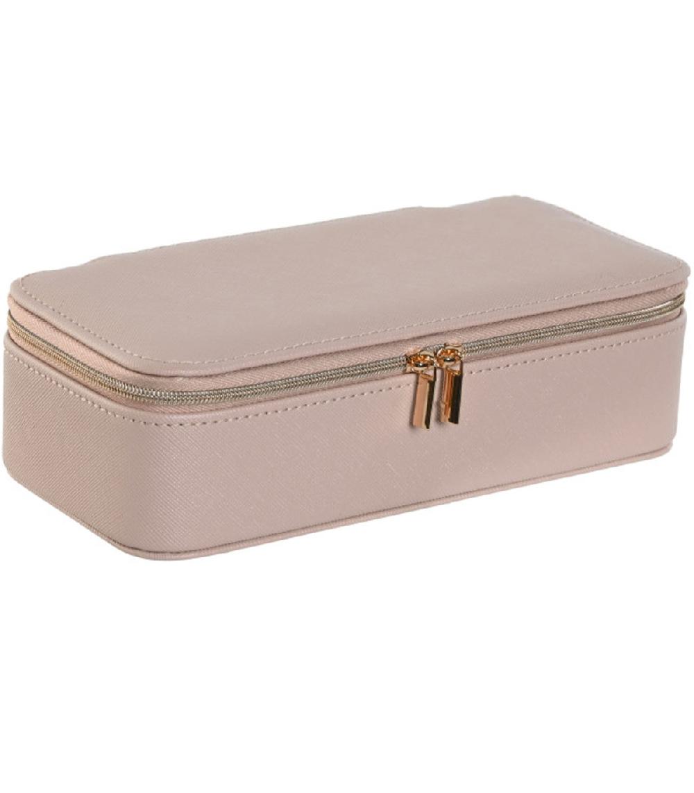 Wadiga Boîte à Bijoux De Voyage Rose Pâle 20.5x10x6cm