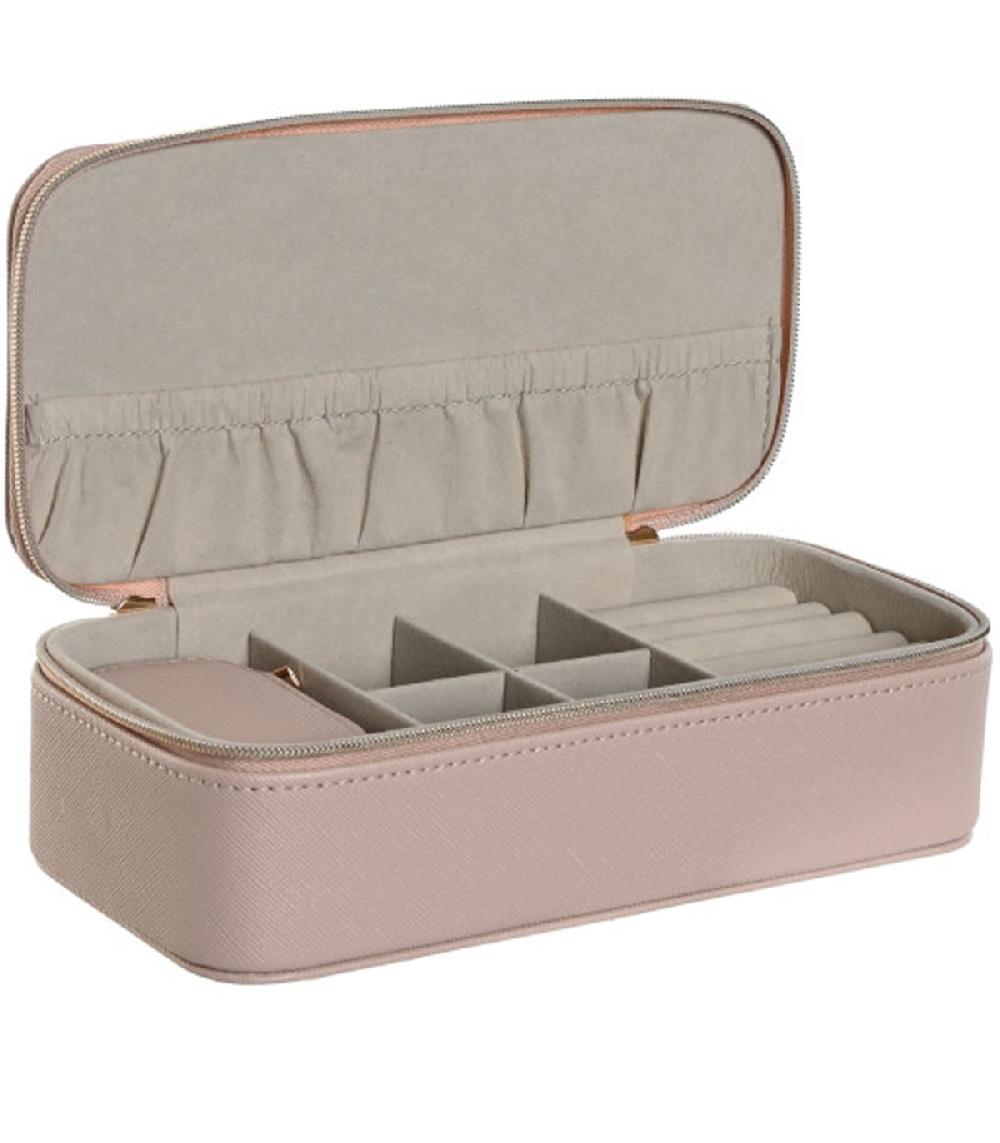 wadiga Boîte à bijoux de voyage rose pâle 20.5x10x6cm