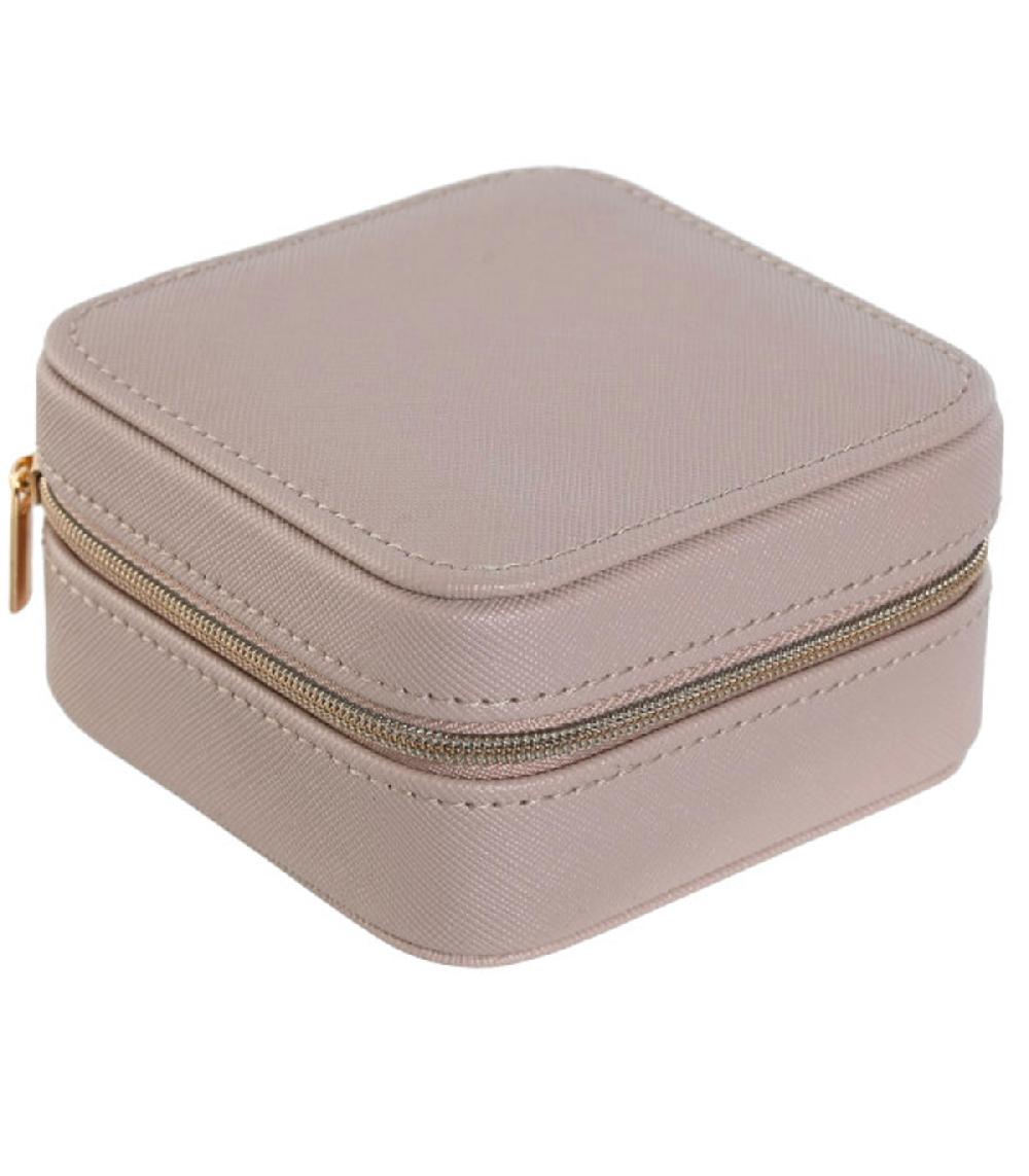 Wadiga Boîte à Bijoux De Voyage Rose Pâle 9.5x9.5x5cm