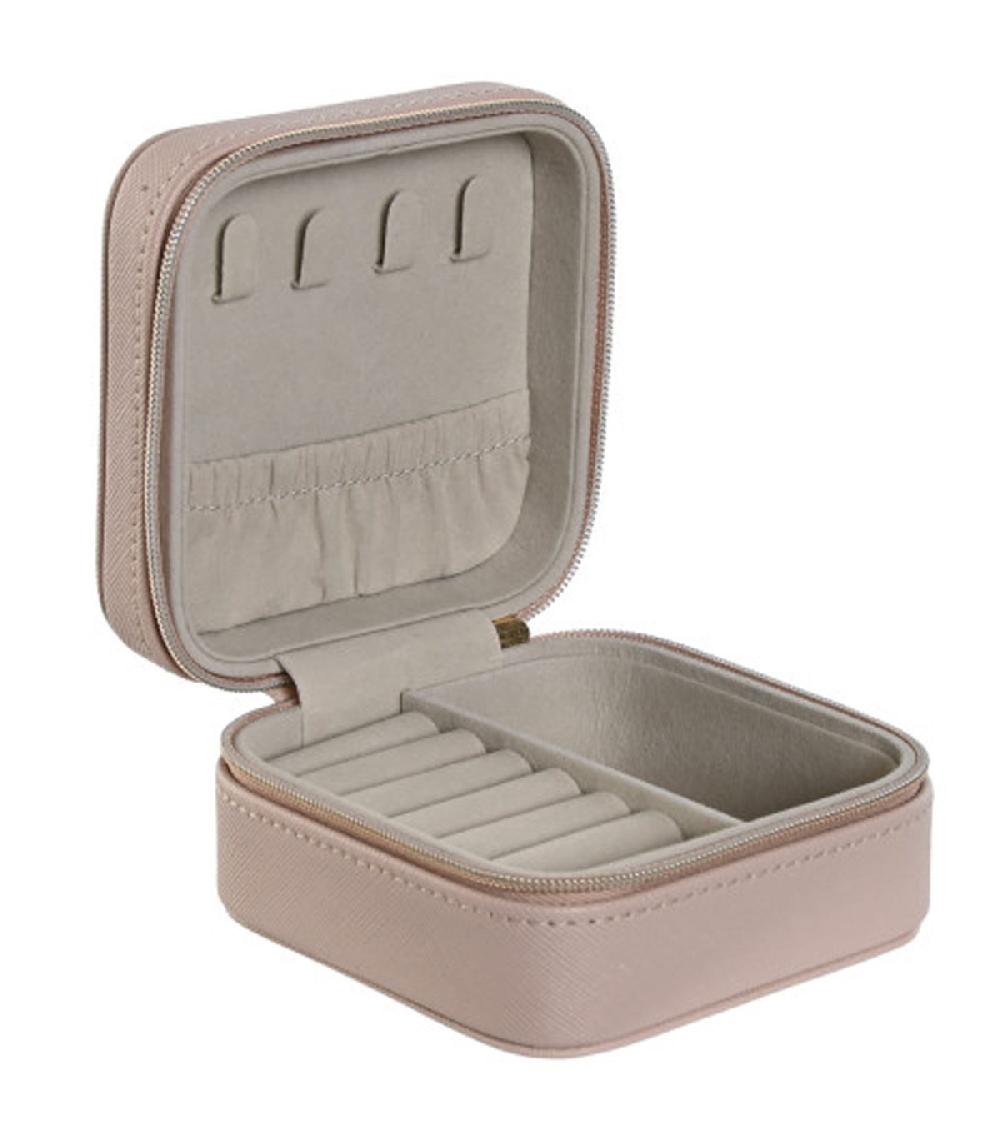 wadiga Boîte à bijoux de voyage rose pâle 9.5x9.5x5cm