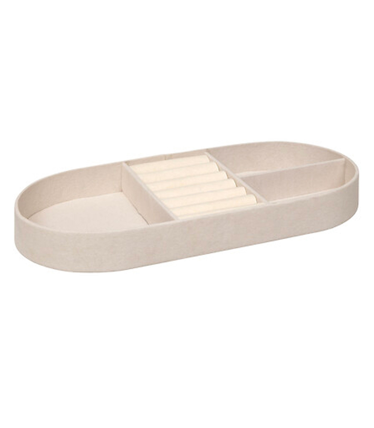 Wadiga Boîte à Bijoux De Voyage Velours Côtelé Blanc 13x10x25.5cm