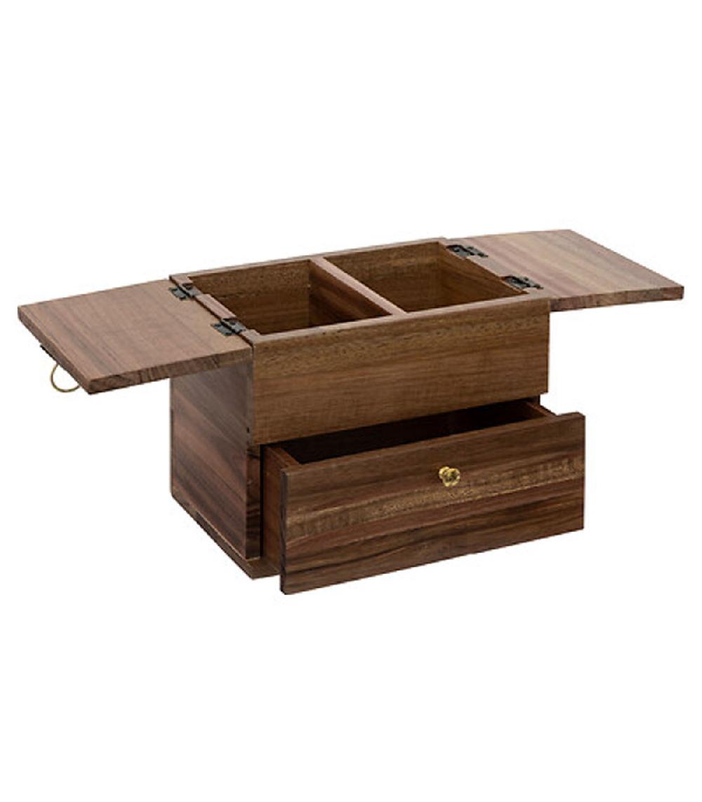 Wadiga Boîte à Bijoux En Bois D'acacia 16.5x14x20cm