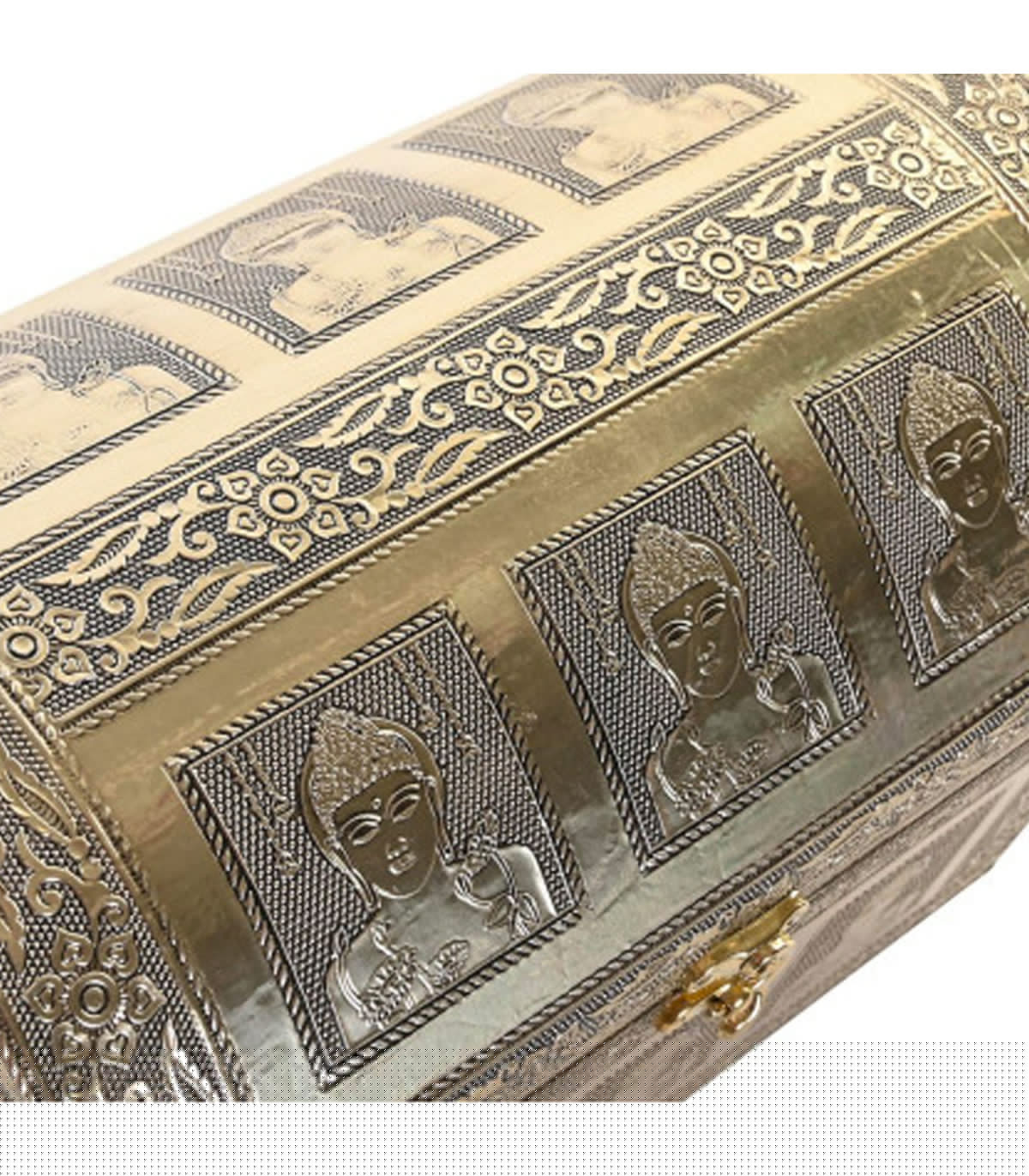 Wadiga Boîte à Bijoux En Bois Et Aluminium Doré 25x15.5x18cm