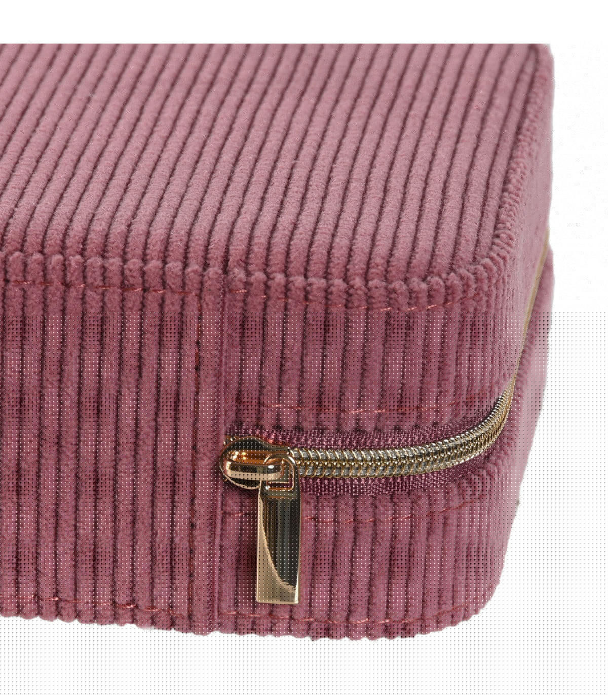 Wadiga Boîte à Bijoux Velours Côtelé Vieux Rose 14.5x13x5cm