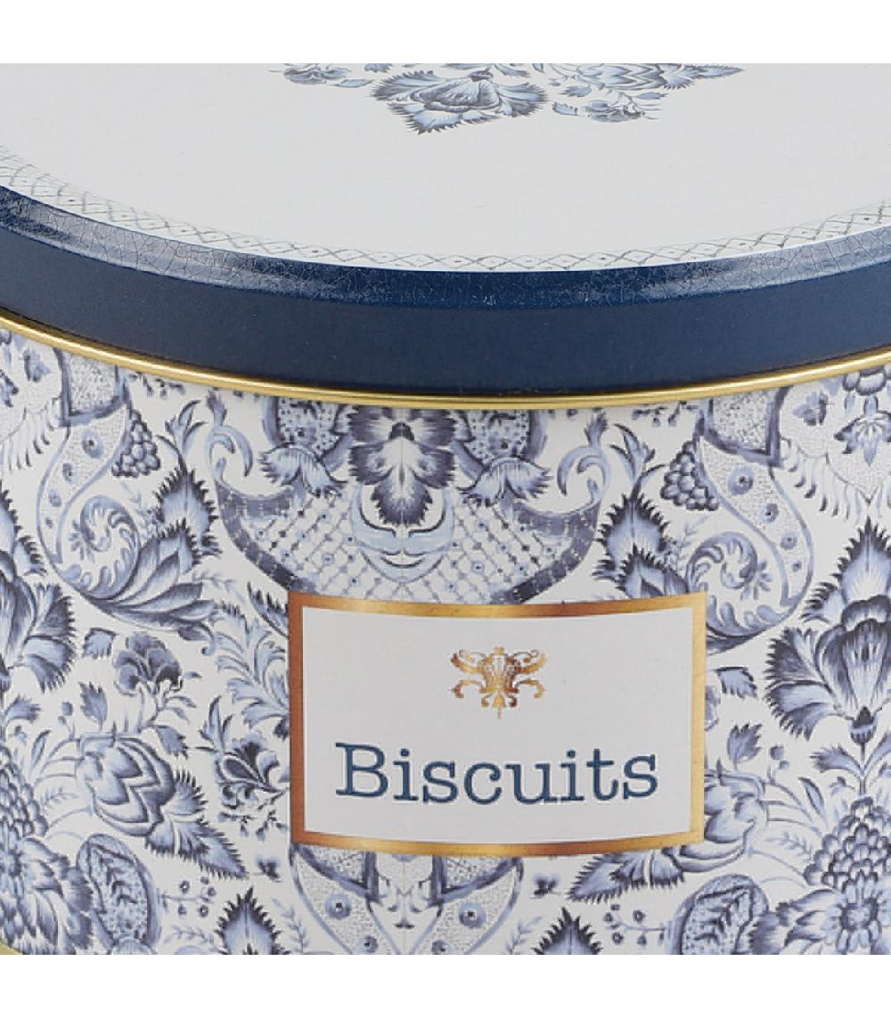 Wadiga Boîte à Biscuits En Métal Bleu Blanc Et Doré