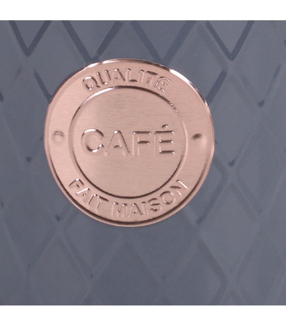 Wadiga Boîte à Café En Métal Gris Et Cuivre 11x11x15.5cm
