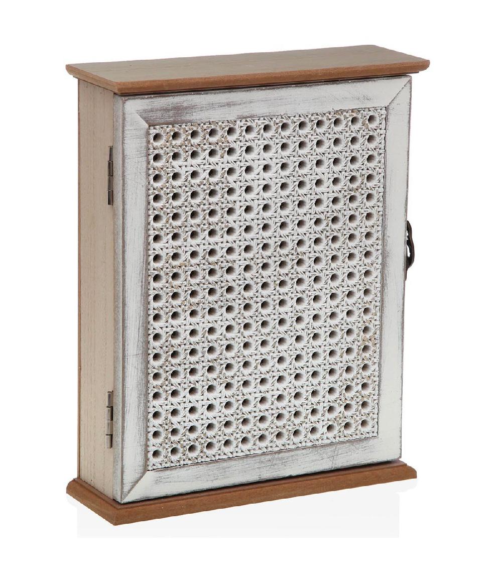 wadiga Boîte à clés murale effet cannage 21.5x7x27cm