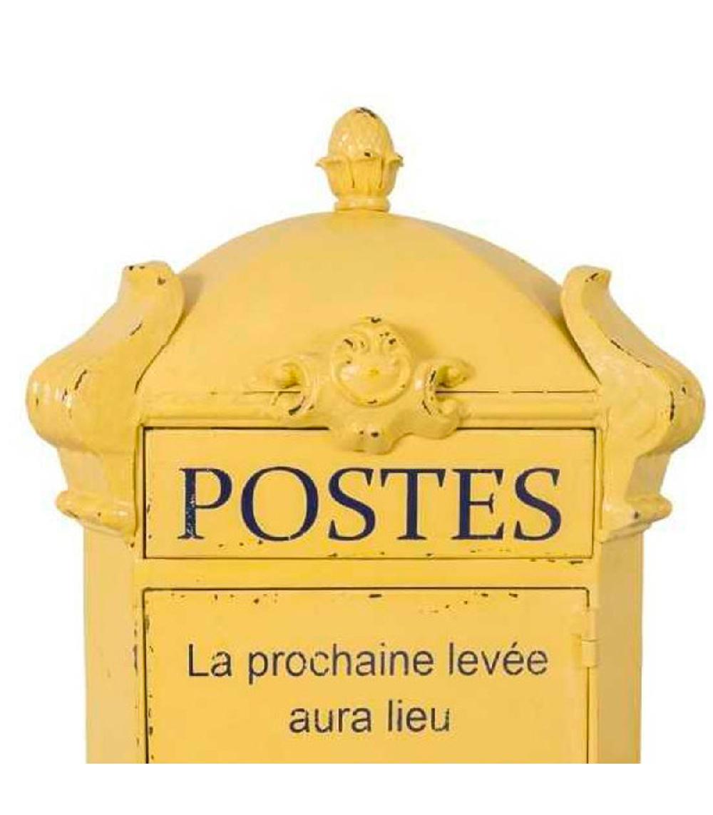 Wadiga Boîte à Clés Murale En Métal Jaune Postes 35.5x28x14cm