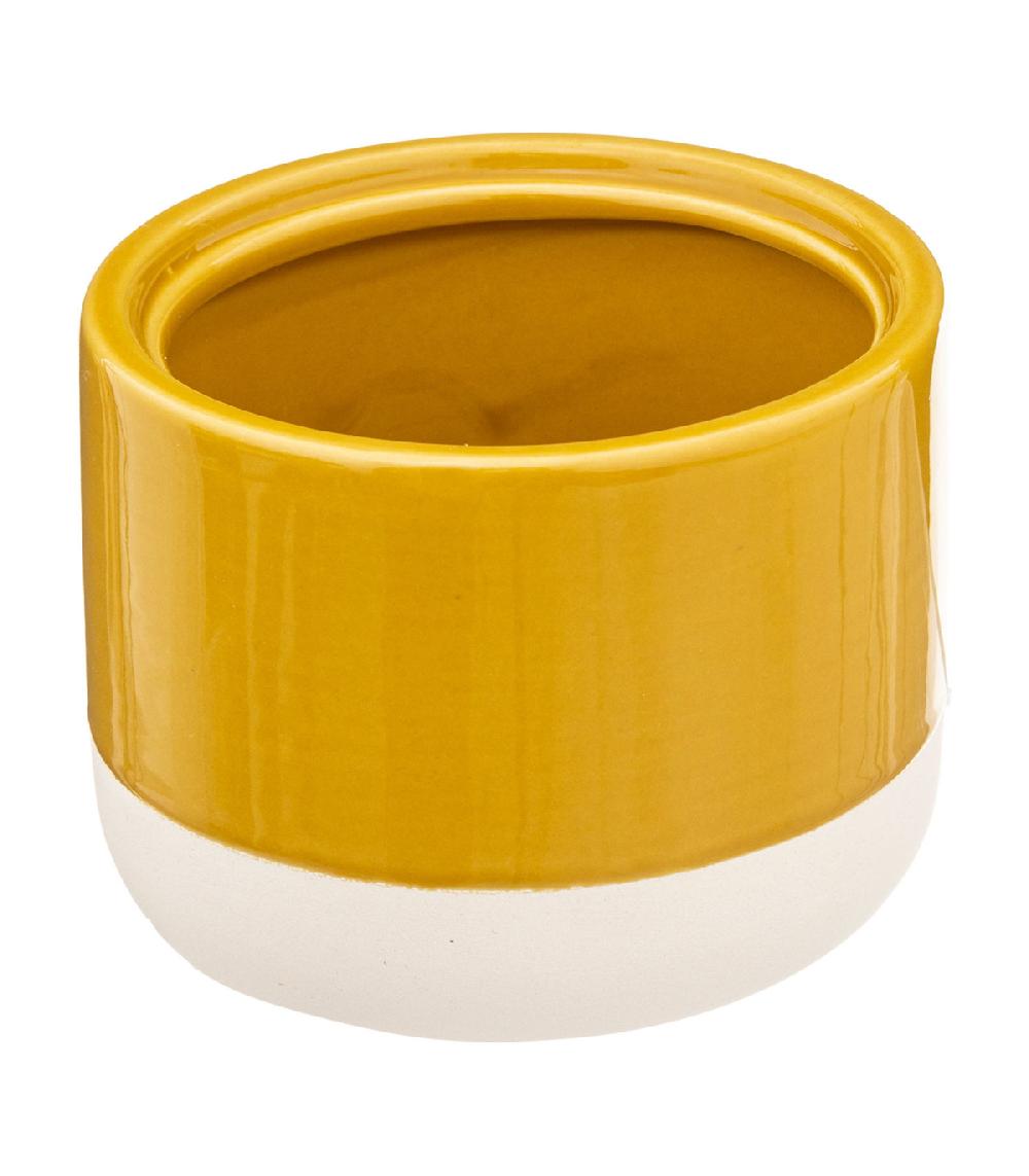 Wadiga Boîte à Coton En Céramique Jaune Blanc Et Noir