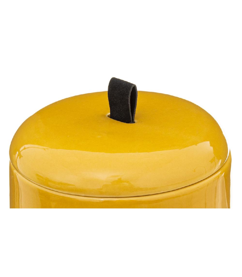 Wadiga Boîte à Coton En Céramique Jaune Blanc Et Noir