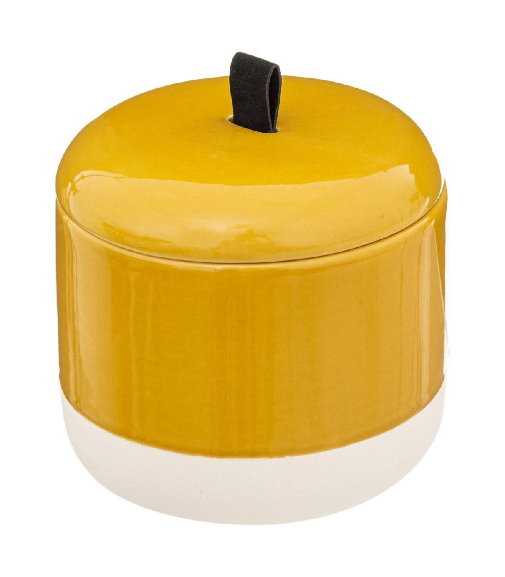 wadiga Boîte à coton en céramique jaune blanc et noir