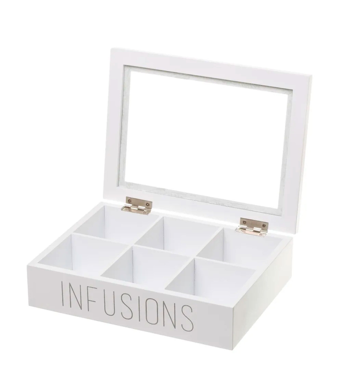 Wadiga Boîte à Infusions En Bois Blanc 6 Compartiments