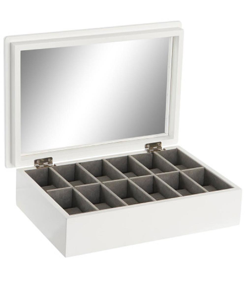 Wadiga Boîte à Montres En Bois Blanc 12 Montres 29.5x20.5x9cm