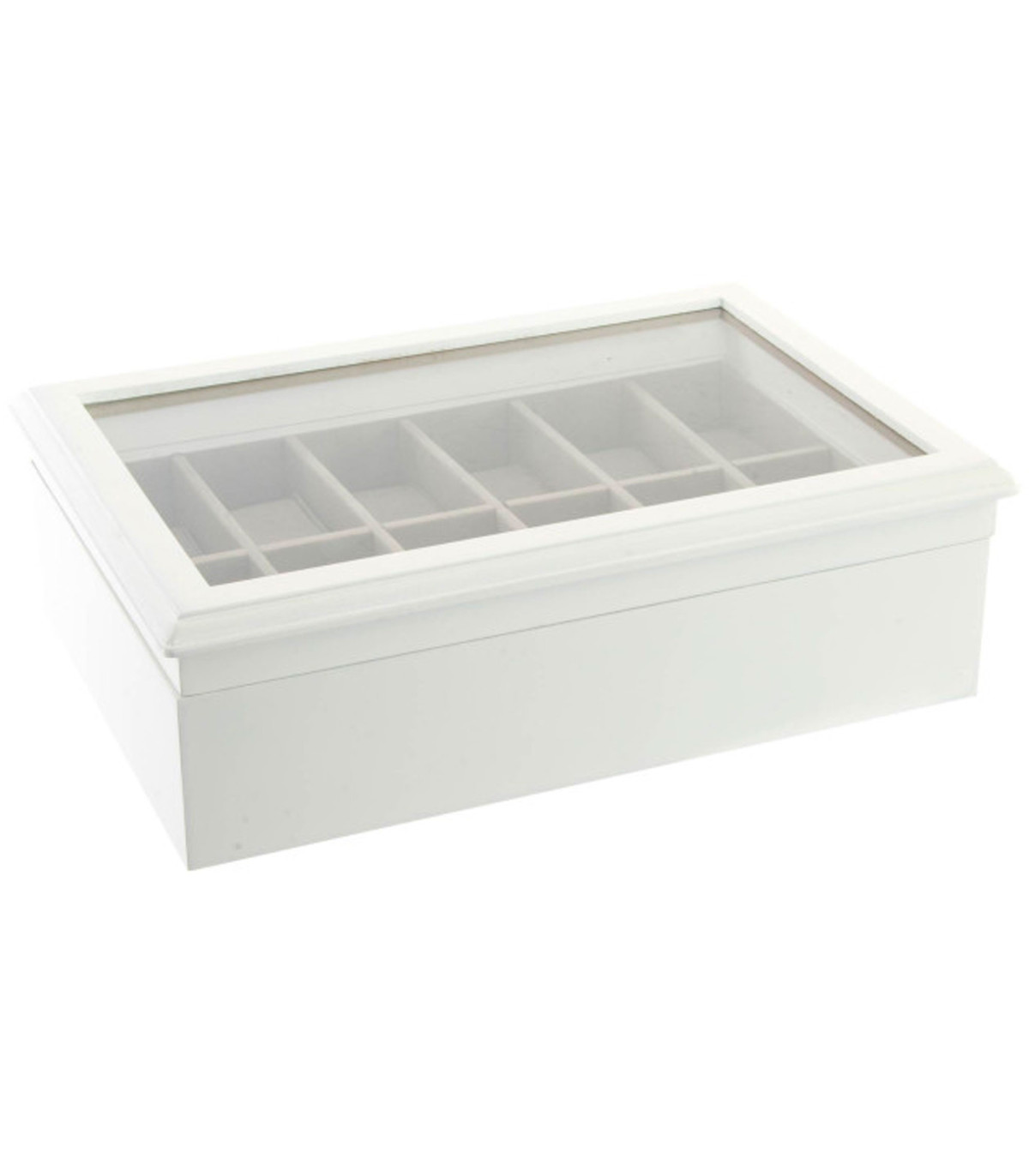 Wadiga Boîte à Montres En Bois Blanc 12 Montres 29.5x20.5x9cm