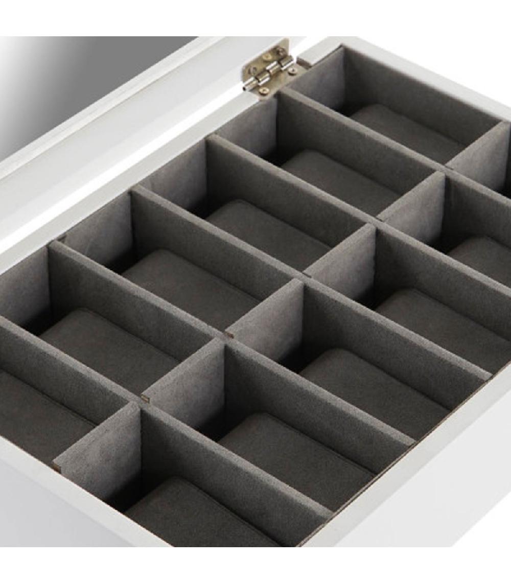 Wadiga Boîte à Montres En Bois Blanc 12 Montres 29.5x20.5x9cm