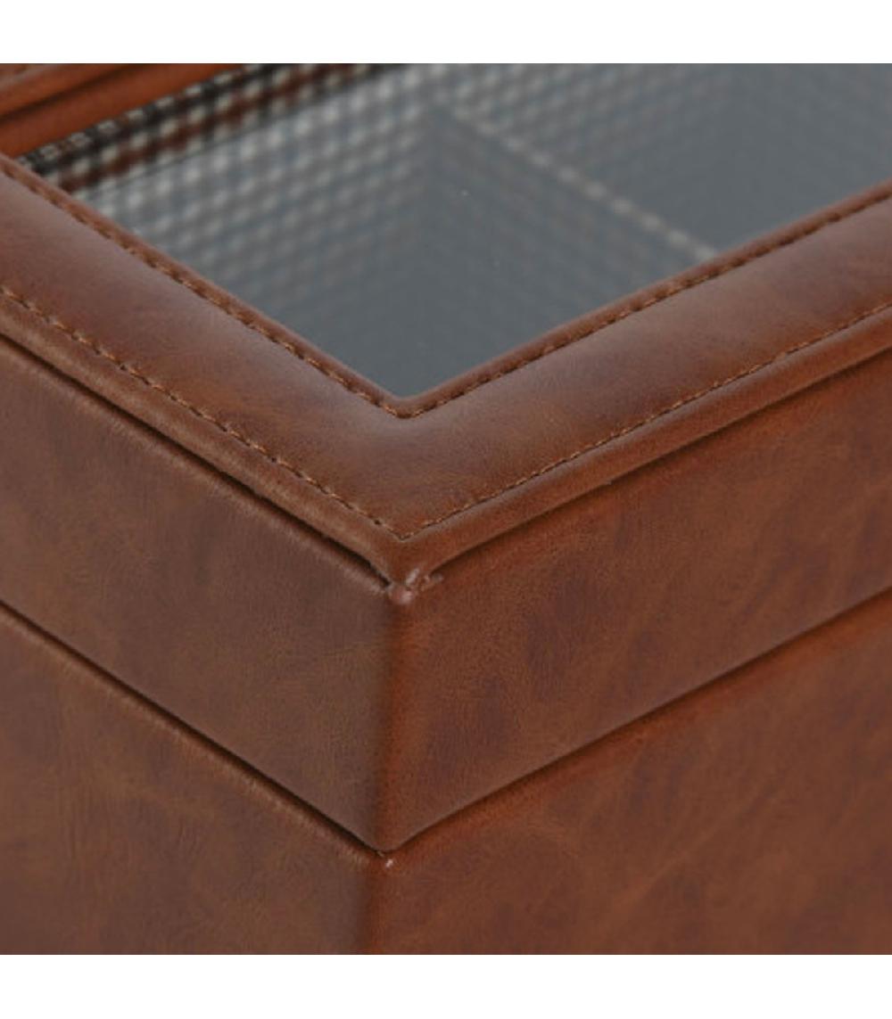 Wadiga Boîte à Montres Marron 6 Montres 33x11.5x9cm