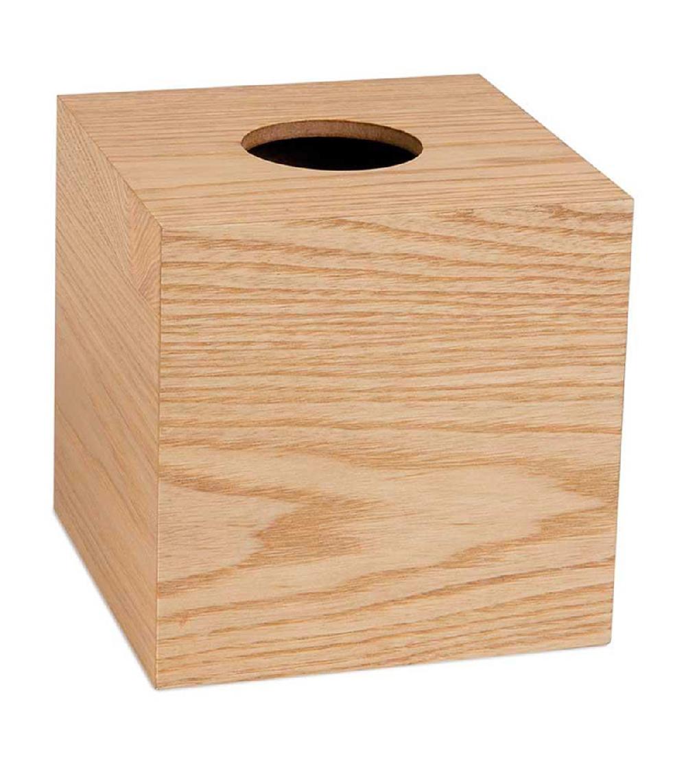 wadiga Boîte à mouchoirs carrée en bois de saule 13x13x13cm