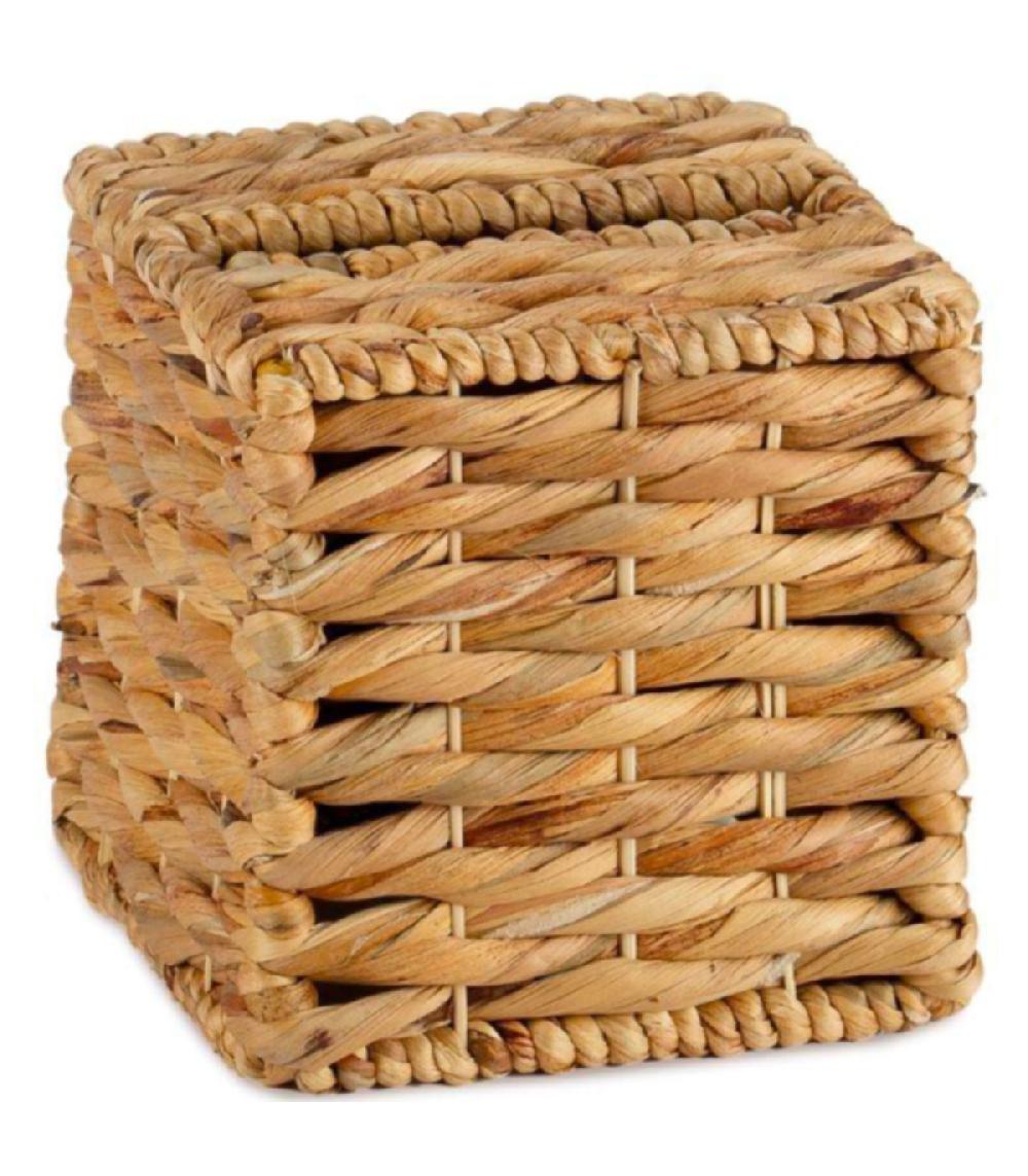 Wadiga Boîte à Mouchoirs Carrée Jacinthe D'eau Tressée - 16x16x14.5cm