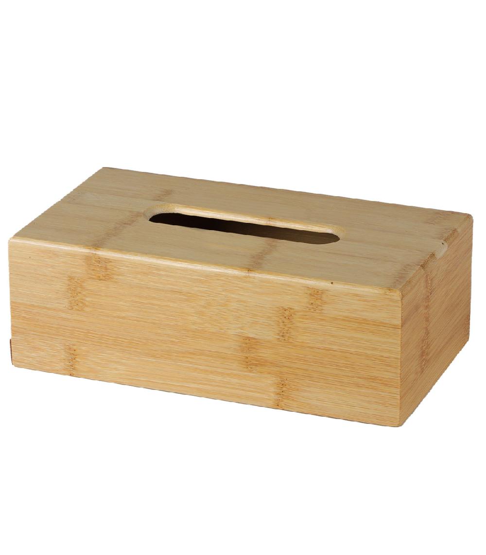 wadiga Boîte à mouchoirs rectangulaire bambou 25x14x8.7cm