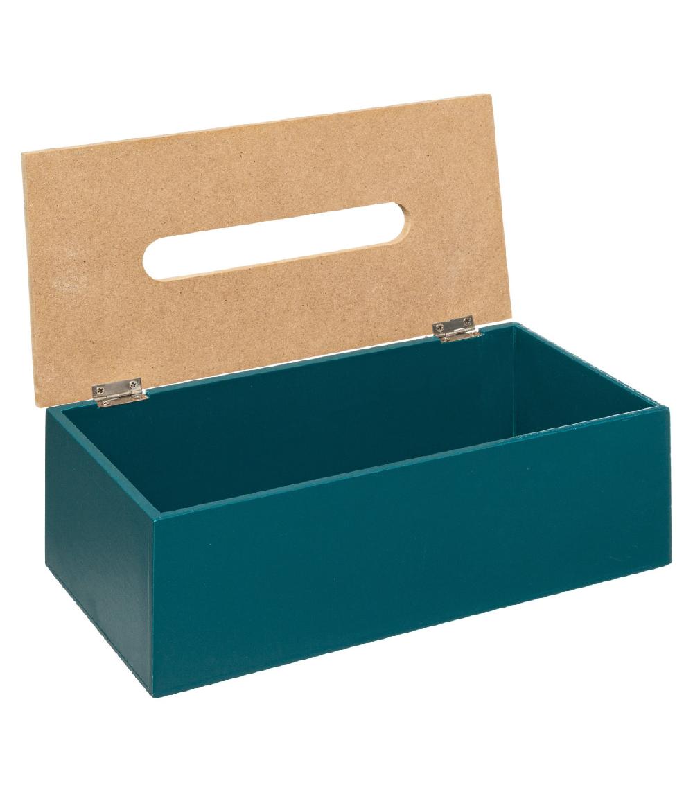 Wadiga Boîte à Mouchoirs Rectangulaire Bois Vert Pétrole