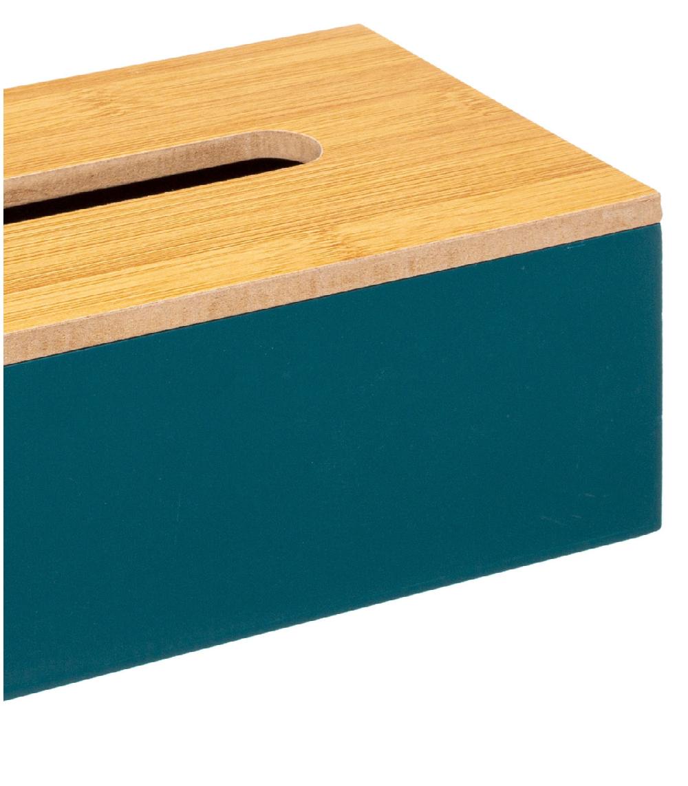 Wadiga Boîte à Mouchoirs Rectangulaire Bois Vert Pétrole