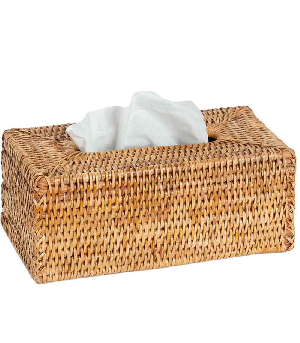 Wadiga Boîte à Mouchoirs Rectangulaire En Rotin Tressé