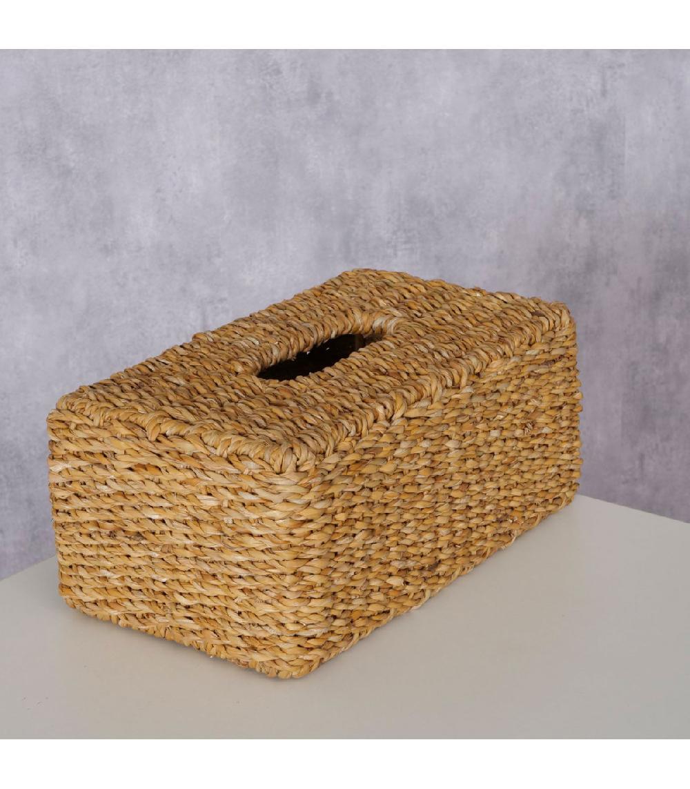 Wadiga Boîte à Mouchoirs Rectangulaire Jacinthe D'eau Tressée 29x17x13cm