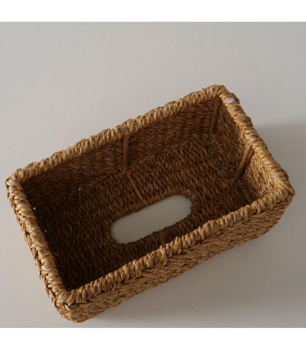 Wadiga Boîte à Mouchoirs Rectangulaire Jacinthe D'eau Tressée 29x17x13cm