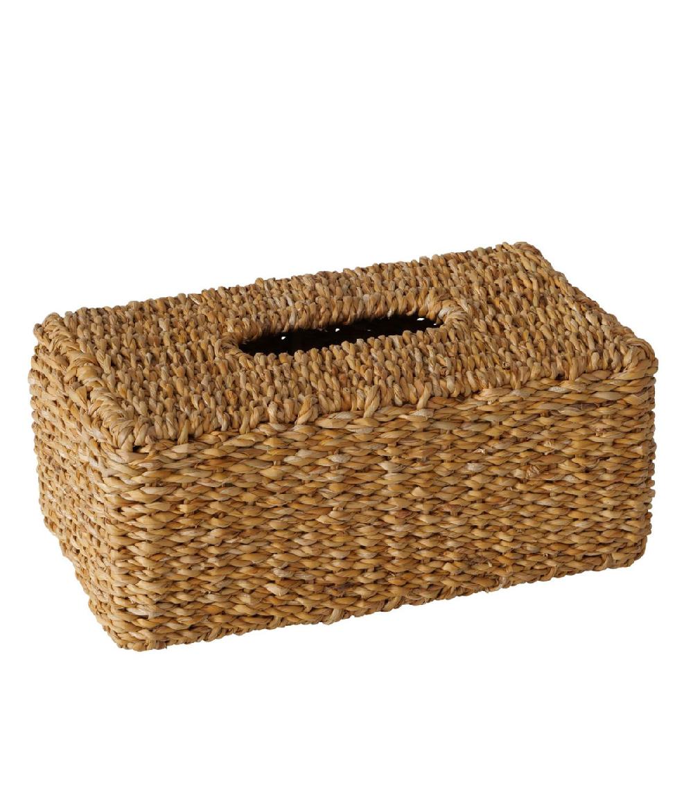 wadiga Boîte à mouchoirs rectangulaire jacinthe d'eau tressée 29x17x13cm
