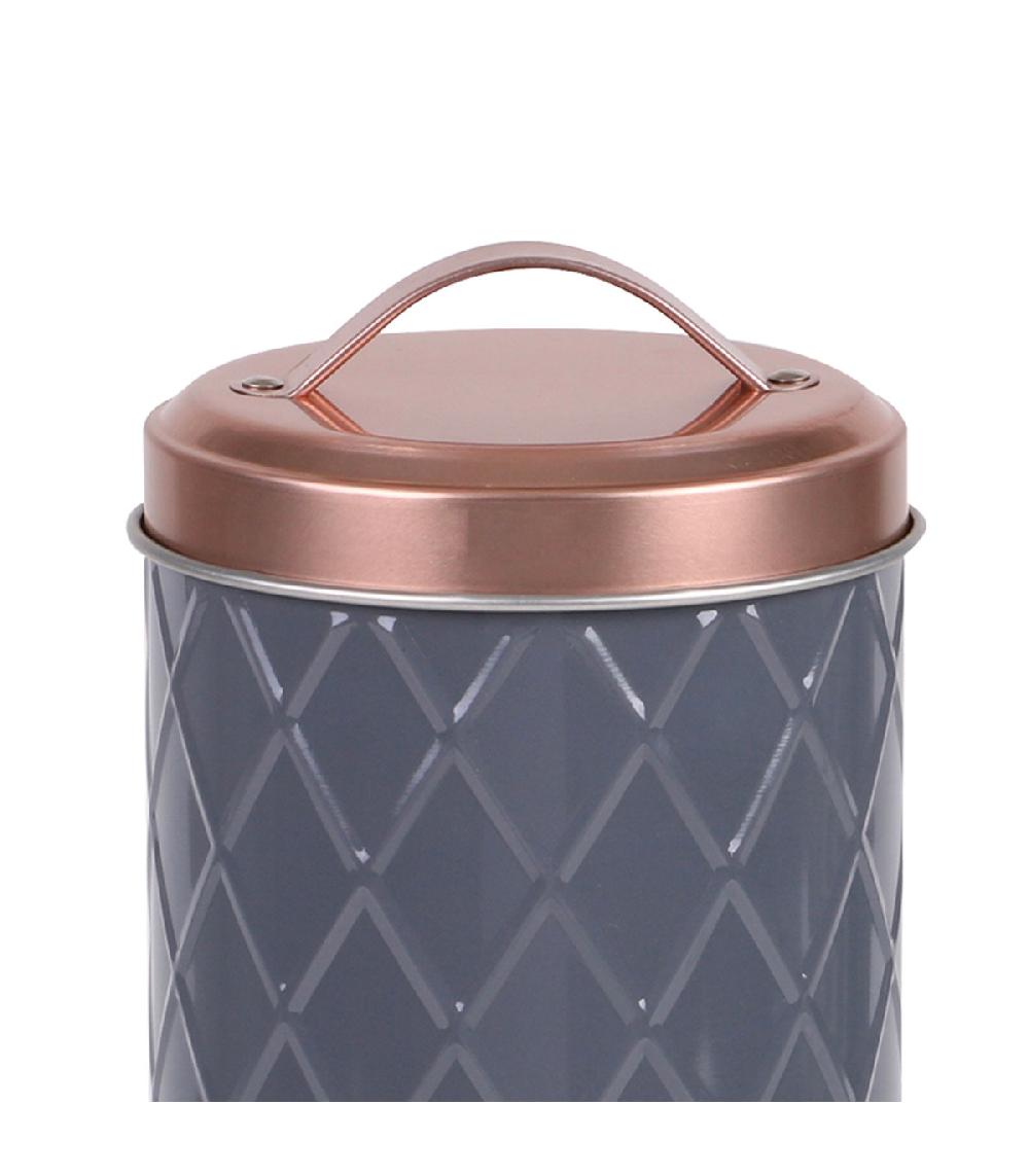 Wadiga Boîte à Pâtes En Métal Gris Et Cuivre 11x11x30.5cm