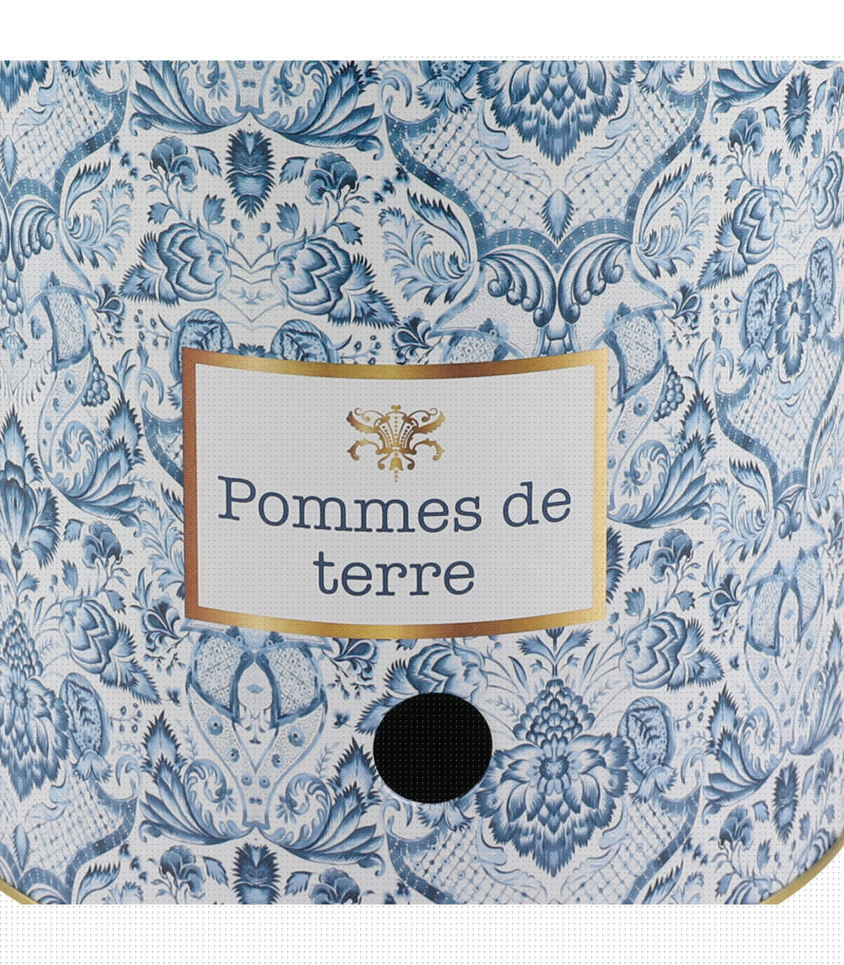 Wadiga Boîte à Pommes De Terre En Métal Bleu Blanc Et Doré