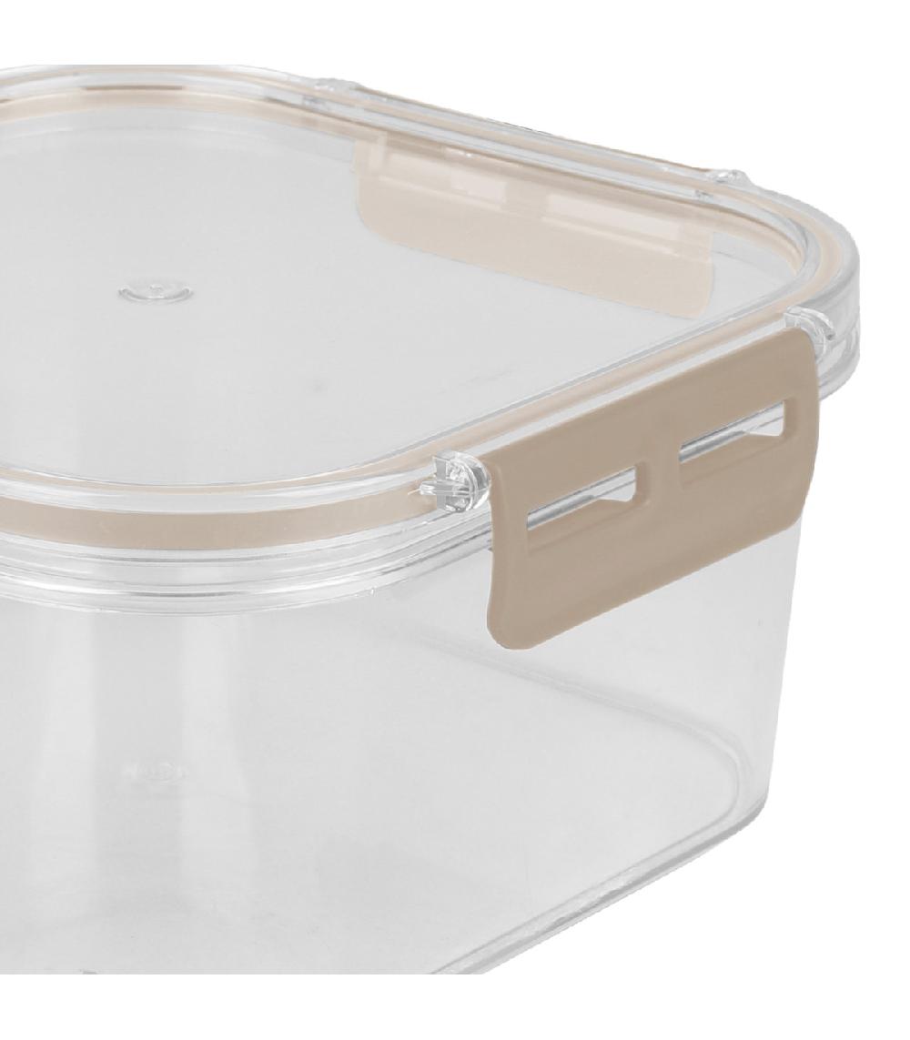 Wadiga Boîte Carrée En Plastique Avec Couvercle Hermétique Gris 1800ml