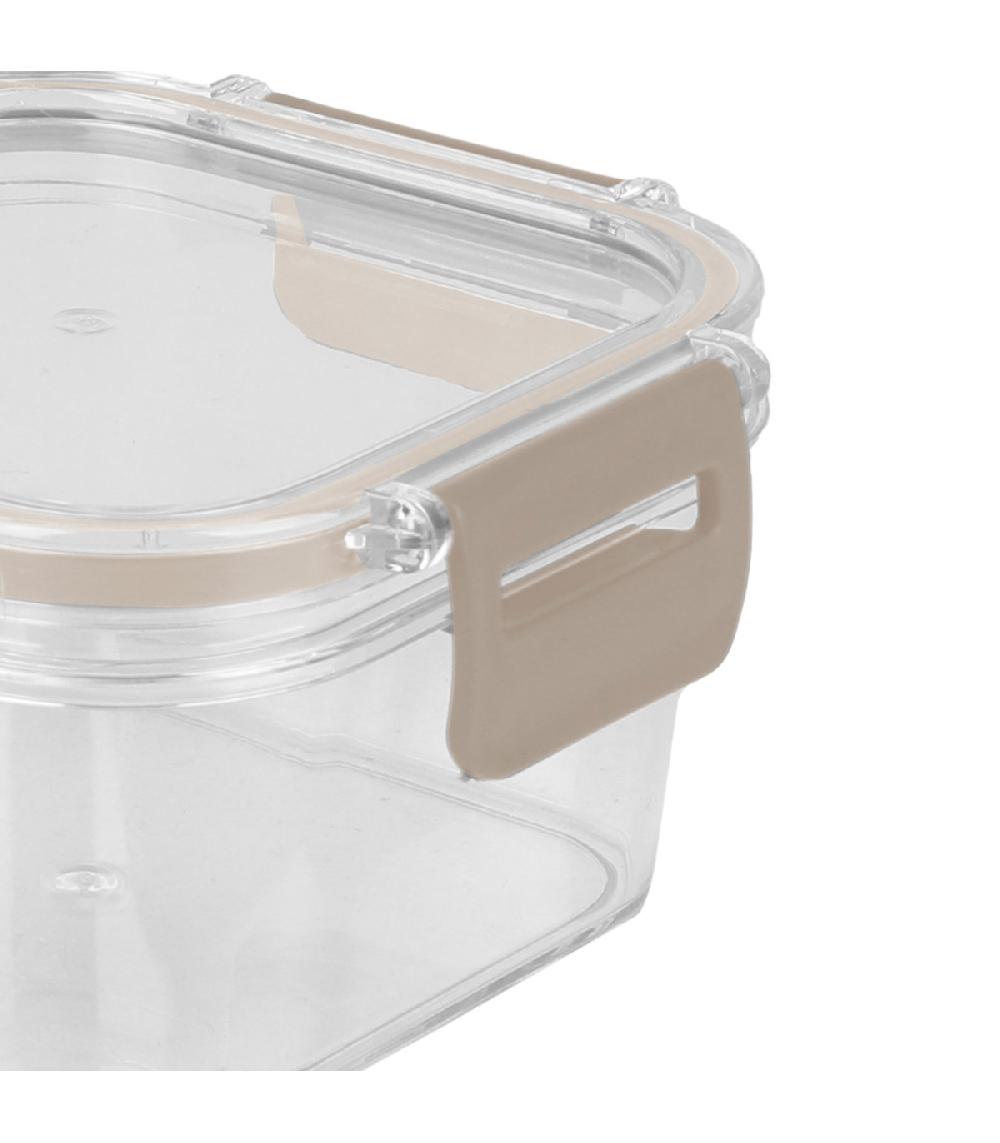Wadiga Boîte Carrée En Plastique Avec Couvercle Hermétique Gris 400ml