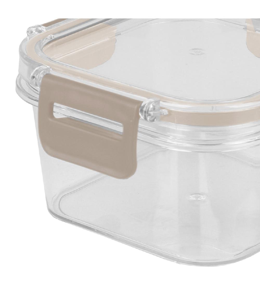 Wadiga Boîte Carrée En Plastique Avec Couvercle Hermétique Gris 400ml