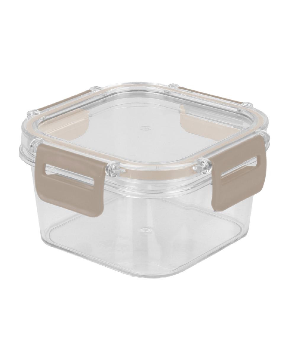 wadiga Boîte carrée en plastique avec couvercle hermétique gris 400ml