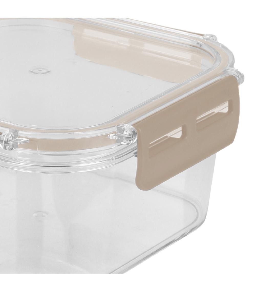 Wadiga Boîte Carrée En Plastique Avec Couvercle Hermétique Gris 900ml
